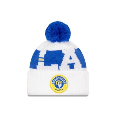 Los Angeles Rams Gorra | New Era NFL Alternate Cold Weather Sport Knit Beanie Mexico - Blancos